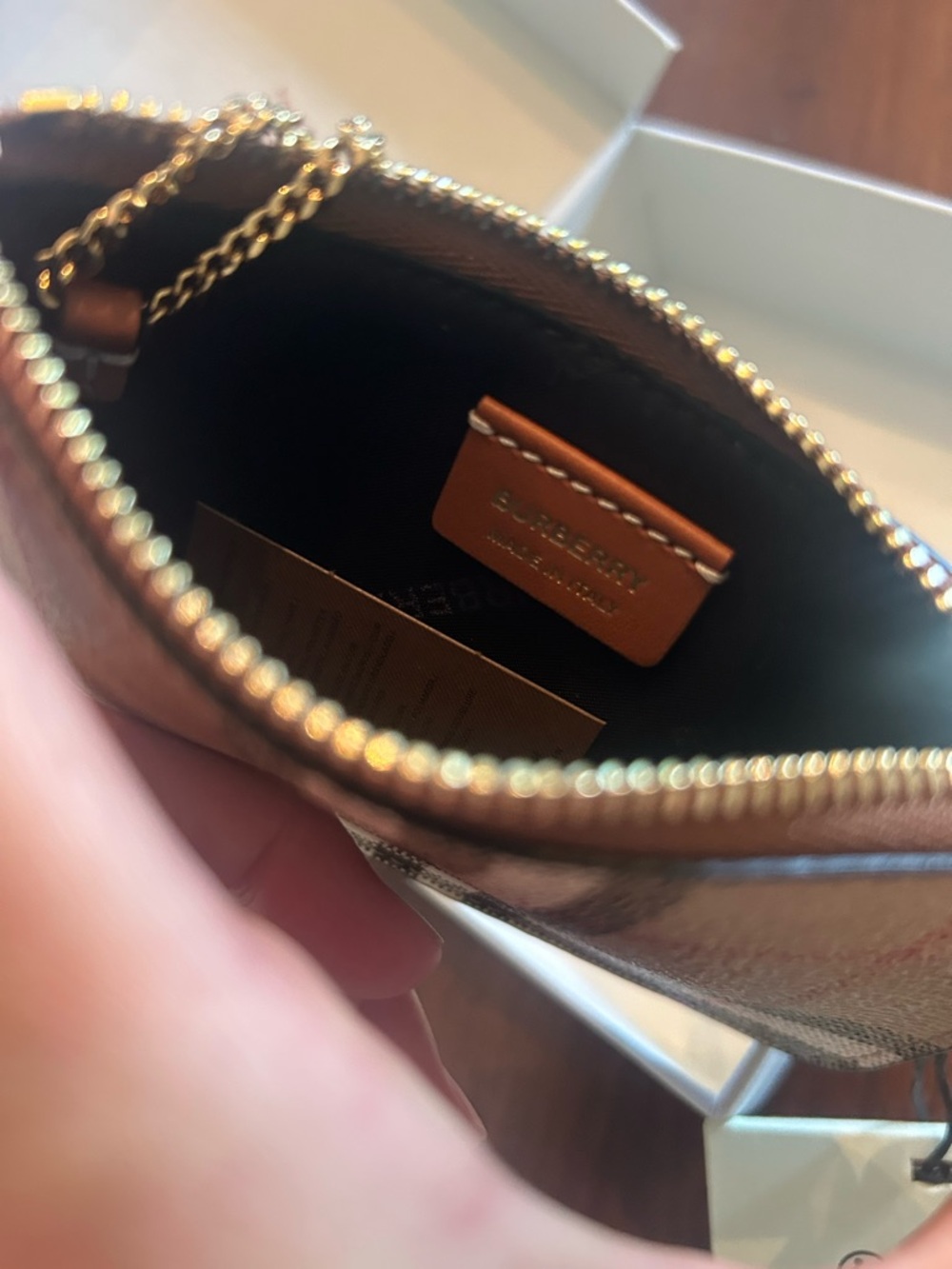 New with Tags - Authentic Burberry Check Strap Coin Case - Picture 7 of 8